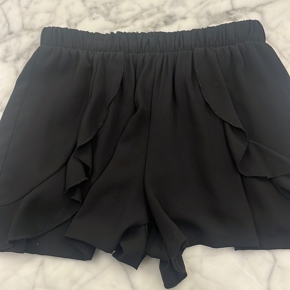 Black Ruffle Shorts - Picture 2 of 6